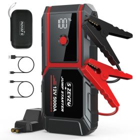 S ZEVZO Car Battery Jump Starter, 5000A Jump Starter Battery Pack for Up to 10.0L Gas and 8.0L Diesel Engines, 12V Portable Jump Box with LCD Dis