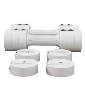 11lbs Adjustable Dumbbell Set of Two, Hand Weights with 12 Weight Plates and Non-Slip Handles, for Men and Women, Home Gym Workout, White