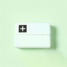 1PC Weekly Pill Box 7 Days Foldable Travel Medicine Holder Pill Box Tablet Storage Case Container Dispenser Organizer Tools (Color: White-Black)