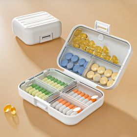 Seven Days Medicine Box A Week 21 Boxes of Black Medicine Boxes Portable Plastic Boxes for Vitamins Medicine Fish Oils Organizer (Color: White 8x8x3.5cm 1pc)