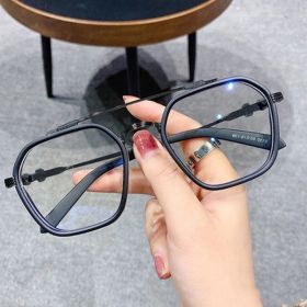 1PCs Blue Light Blocking Fashion Highend Glasses Men Optical Clear Glasses Black Square Frame Eyeglasses (Lenses Color: Matt black frame)